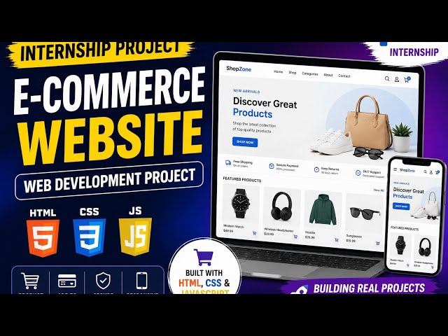 E-Commerce Website Using HTML, CSS & JavaScript | Web Development Internship Project | InternPe