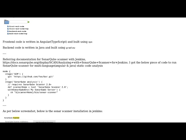 Running SonarQube scanner - Java/TypeScript