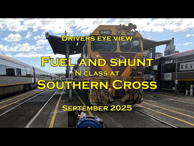 Drivers eye view, Fuel and shunt N class at Southern Cross, Sep 2025
