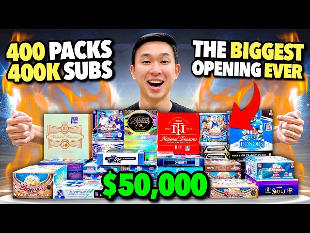 I SPENT $50,000 ON 400 INSANE PACKS TO CELEBRATE 400,000 SUBSCRIBERS (MY BIGGEST OPENING EVER)! 😱🔥