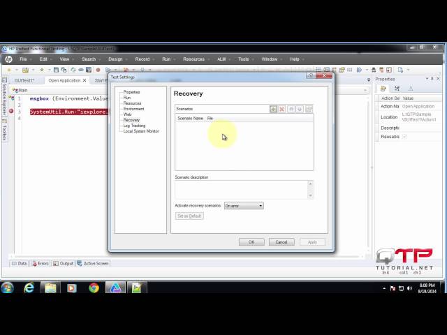 QTP tutorial-1.46-Getting started with UFT-Test Settings menu(automation testing)