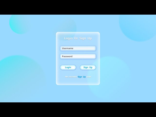How To Create Glass Login Form Using HTML and CSS | Login And Sign Up Form Design | DS Code