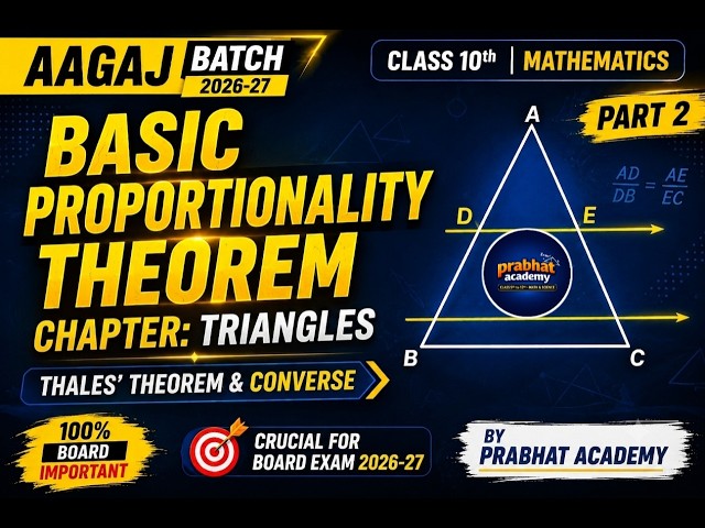 Class 10th maths | Triangles | similarty | Thale`s theorem and its converse | prabhat academy