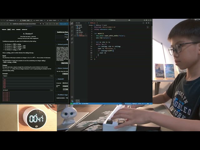 Codeforces | C++ | Rated 800 | HHKB Type-S | real time | no talking | Short 1