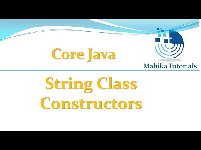 Core Java 77 - String Class Constructors