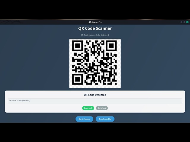 QR Scanner Pro (JavaFX Desktop Application)