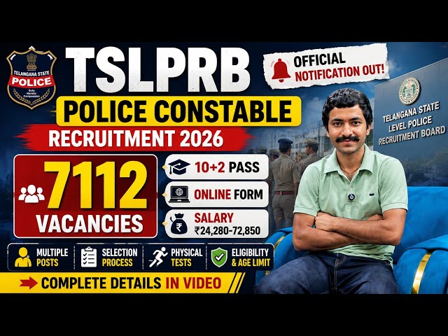 TSLPRB Police Constable 2026 Notification Released | 7112 Vacancies | Full Details & How to Apply