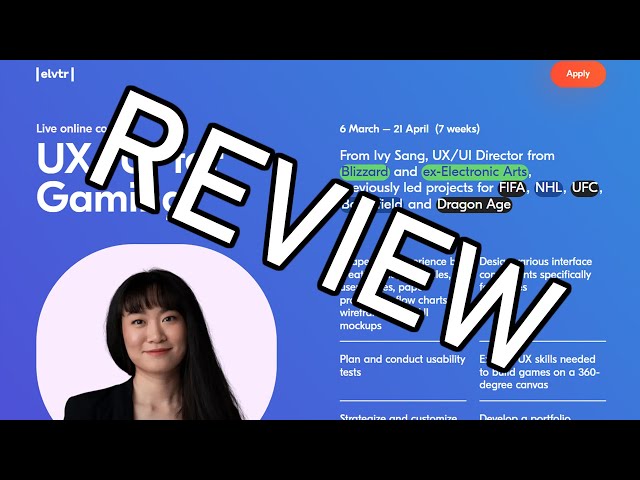 ELVTR UX/UI Gaming Course Review