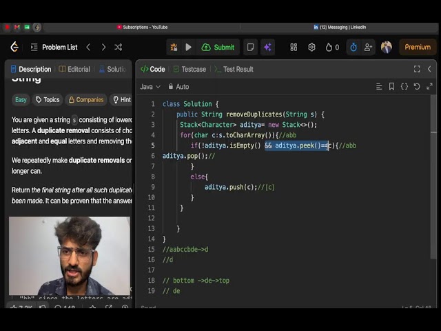 Day 74 || LeetCode 1047 || DSA live with me || Stack introduction and basics