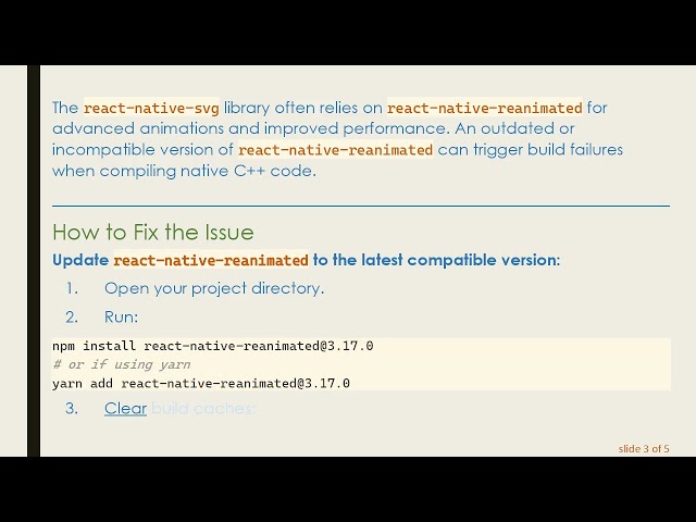 react-native-svg Build Issue in React Native 0.78: How to Fix the C+ +  Build System Error