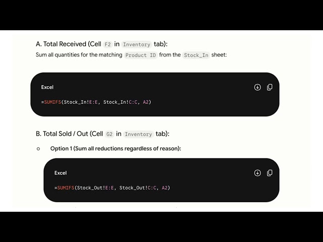 Gemini AI to Google Sheets Inventory System: Formulas, Stock Tracking & Mobile Sharing