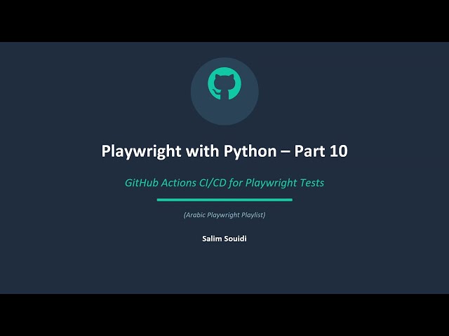 Playwright with Python 12 Run Tests from GitHub Actions
