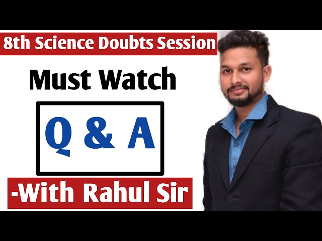 8th Science Q & A | Doubt Session | JR Tutorials