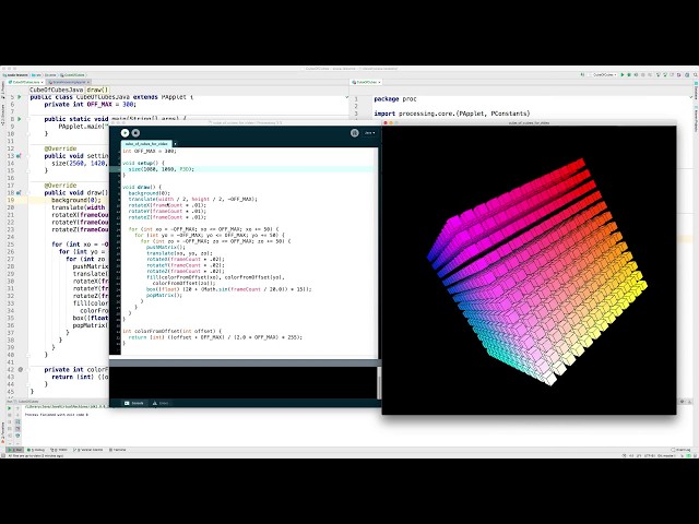 Animated Cube of Cubes with Scala and Processing
