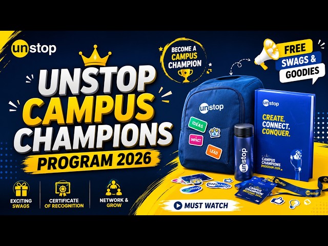 Earn FREE Swags & Goodies! Unstop Campus Champions Program 2026 || Paid Internships || Register Now