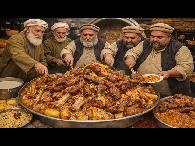 Afghanistan Famous Biryani Street Food | kabuli pulao | Roasted Chicken & Punjabi Curry | Rosh