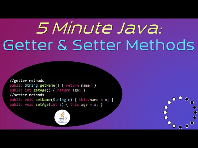 Getter and Setter Methods in Java - 5 Minute Java