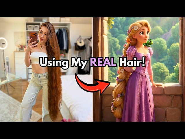 Transforming into Rapunzel with my REAL hair!