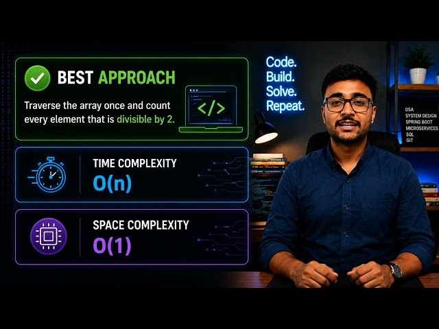 🚀 DSA #5 | Count Even Numbers in Array | Python | Best Approach O(n) #DSA #Python #DsaWithPython