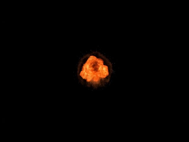 A single isolated fiery short impact explosion VFX element | Free assets stock for alpha channel