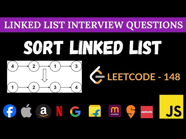 Sort List - Leetcode 148 | JavaScript Merge Sort on Linked List