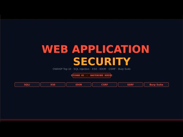 Web Application Security | MasterCode Ethical Hacking Series [Episode 05]