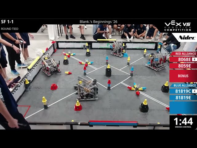 Vex Override | Semifinals - Blank.'s Beginnings '26 (8068E & 8059E vs 81819C & 81819E)