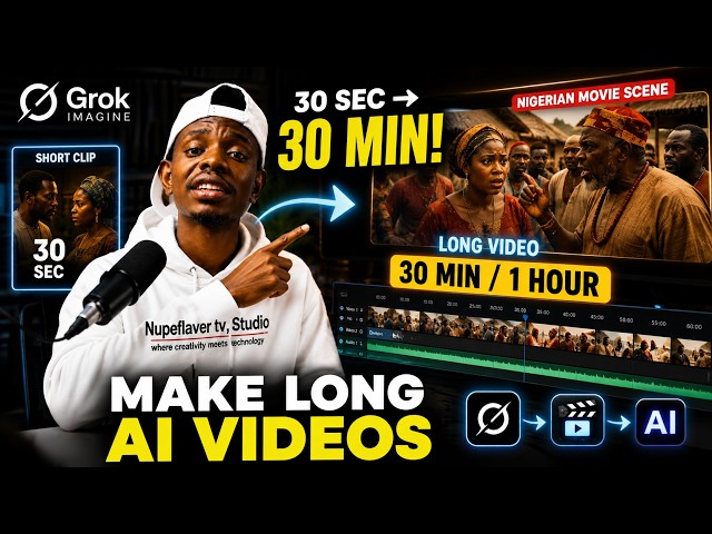 Grok Imagine: Create Long 30 Second To 30 Minutes Video | How To Extend AI Video To 30-1 Hour's