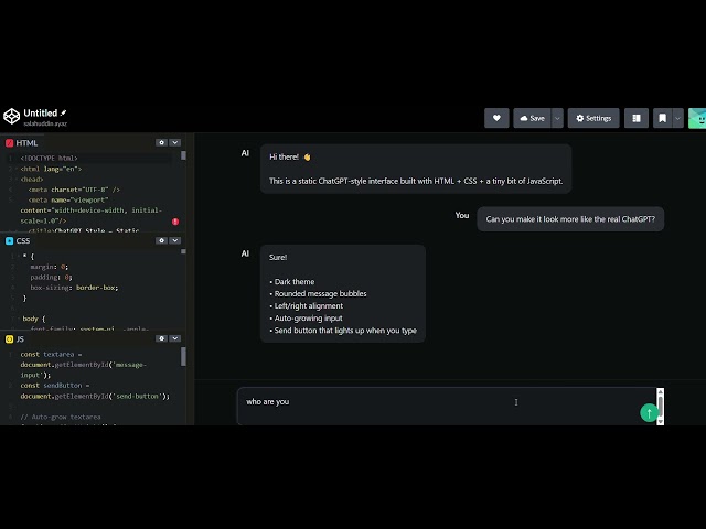 ChatGPT Non-Functional Clone (UI Design Project)