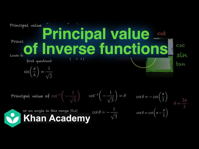 Principal value of inverse functions| Inverse Trigonometric Functions| Grade 12| Math | Khan Academy