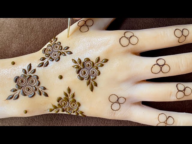Quick and easy prettiest Mehndi design for back hand |aesthetic Mehndi design |Mehndi designs