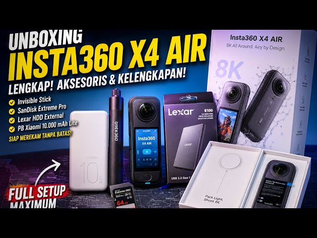 UNBOXING Insta360 X4 Air Indonesia 🇮🇩 | Semua Kelengkapan & Aksesoris yang Saya Pakai!