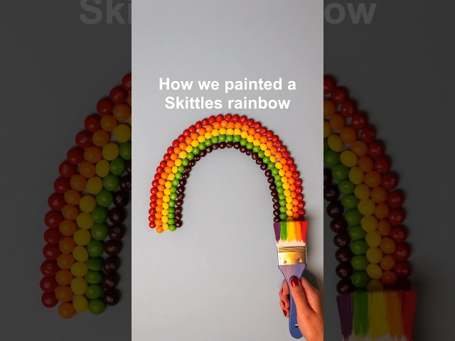 Painting a Skittles Rainbow! Candy Stop Motion Tutorial 🌈 #shorts #stopmotion #stopmotionanimation