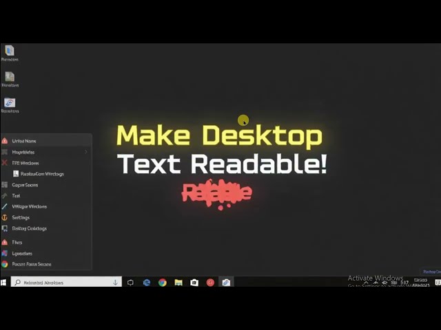 How to make desktop icon text black or readable in Windows 11