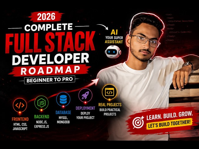 How to Become a Full Stack Developer in 2026 🚀 | Complete Roadmap for Beginners