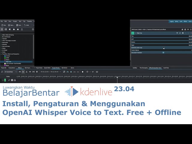 Kdenlive 23.04 Install Guide, Settings, and How to Use OpenAI Whisper Speech to Text