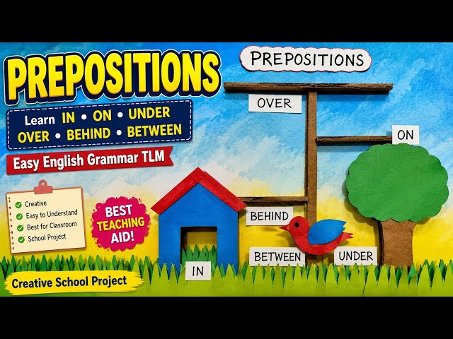 🙋Prepositions TLM | Easy English Grammar Teaching Learning Material | Creative School Project
