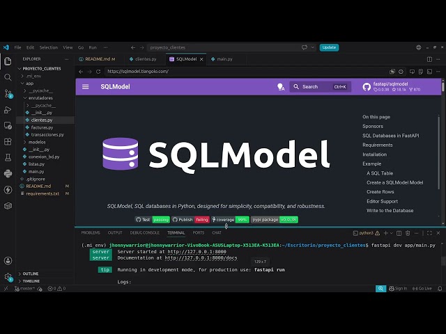 Aprendiendo 14 FastAPI, instalacion sqlmodel parte1