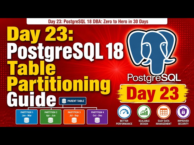 Day 23: PostgreSQL 18 Table Partitioning Guide #postgresql #database #day23