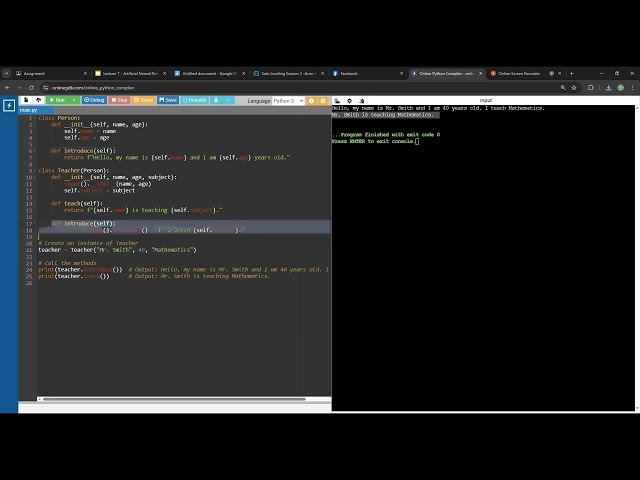 Python Classes and Inheritance