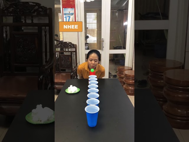 Blow Water Pong Cup Challenge 🤣 - Funny Family Games