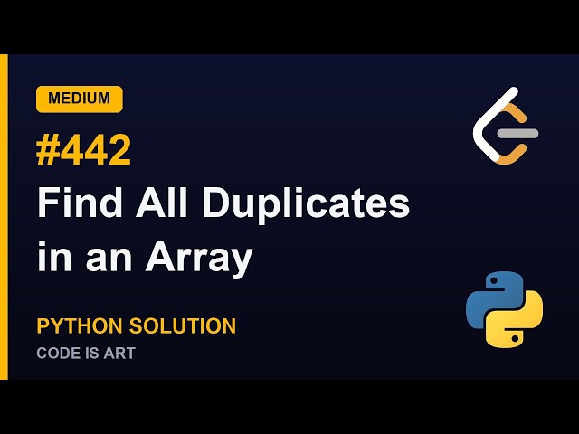 Leetcode 442. Find All Duplicates in an Array in Python | Python Leetcode | Python Coding Tutorial