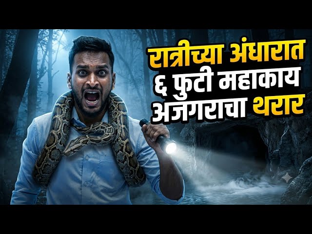 अंगावर काटा येईल 😱 रात्रीच्या अंधारात महाकाय 6 फूट आजगराचा थरार | Indian Rock Python Rescue