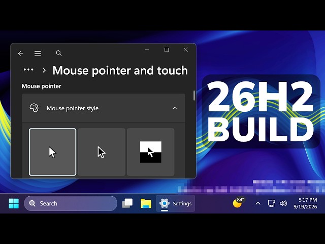 New Windows 11 26H2 Build 26340.9502 – New Mouse Indicator, Settings, Recovery (Experimental)