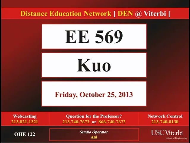 EE 569 Introduction to Digital Image Processing Fall Oct, 25 2019 Lecture 17