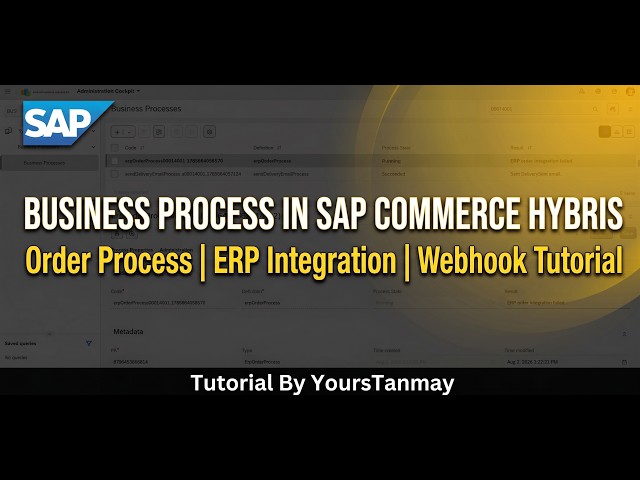 Business Process in SAP Commerce Hybris | Order Process | ERP Integration | Webhook Tutorial