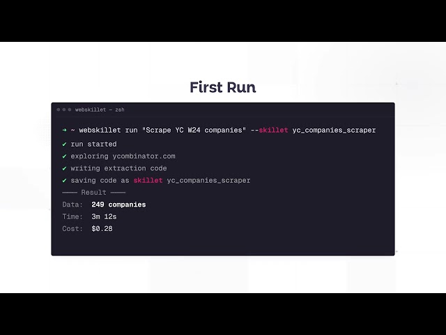 Webskillet.ai - Web automation that gets cheaper with every run