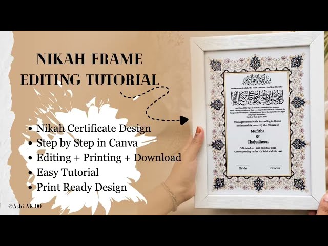     How to Make a Nikah Certificate Frame in Canva | Beginner Tutorial #canva  #editing #craft 
