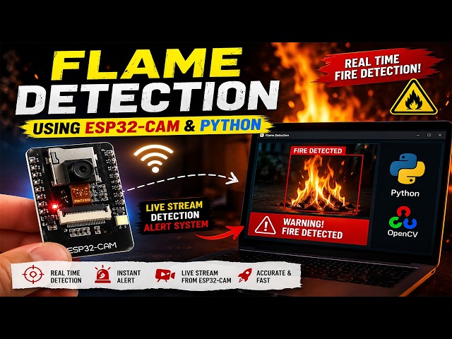 Real-Time Fire Detection System with ESP32-CAM | Python OpenCV