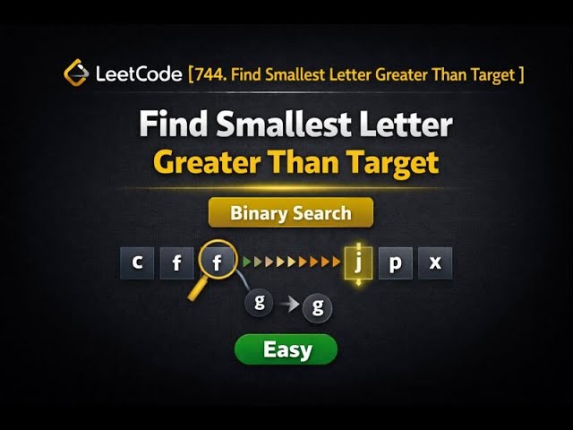Leetcode 744 | Find Smallest Letter Greater Than Target | Binary Search